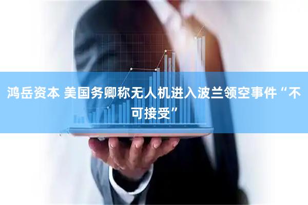 鸿岳资本 美国务卿称无人机进入波兰领空事件“不可接受”