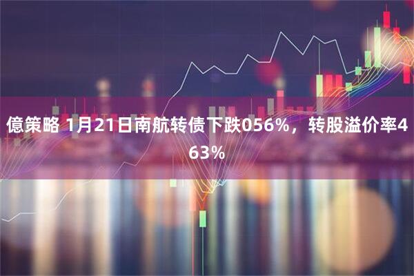 億策略 1月21日南航转债下跌056%，转股溢价率463%